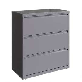 Hirsh Industries 36" Wide 3-Drawer Lateral File Cabinet - Arctic Silver
