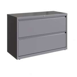 Hirsh Industries 42" Wide 2-Drawer Lateral File Cabinet - Arctic Silver