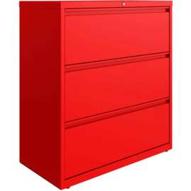 Hirsh Industries HL10000 Series Lateral File 36 Wide 3-Drawer - Lava Red