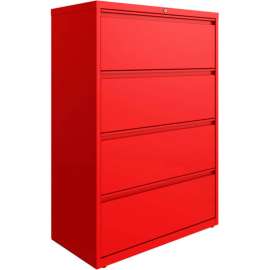 Hirsh Industries HL10000 Series Lateral File 36 Wide 4-Drawer - Lava Red