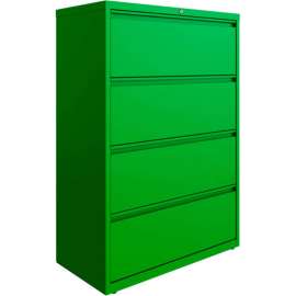 Hirsh Industries HL10000 Series Lateral File 36 Wide 4-Drawer - Screamin' Green