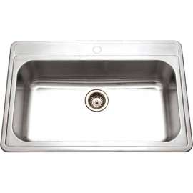 Houzer PGS-3122-1-1 Drop In Stainless Steel 1-Hole Large Single Bowl Sink