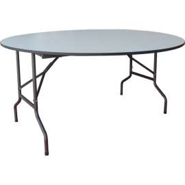 Interion Folding Wood Table, 60"W x 60"L, Gray