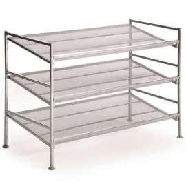 3-Tier Mesh Multi-Position Utility Shoe Rack - Silver