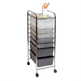 Seville Classics 15-3/8"L x 12-13/16"W x 38-3/16"H - 8-Drawer Storage Bin Organizer Cart - Gradient