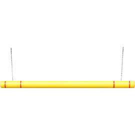 Global Industrial Clearance Bar, 80"L, Yellow with Red Tape, HDPE