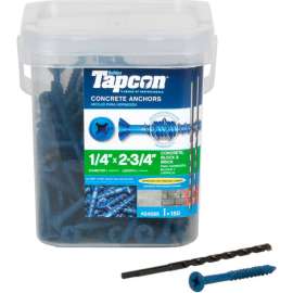 ITW Tapcon Concrete Anchor - 1/4 x 2-3/4" - Phillips Flat Head - Pkg of 150 - 24585