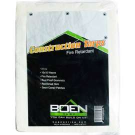 BOEN Fire Retardant Construction Tarp 10x10 Weave, 20' x 30' - CT-2030