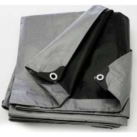 BOEN Heavy Duty Tarp 14x14 Weave, 9' x 12' Silver/Black - ST-912
