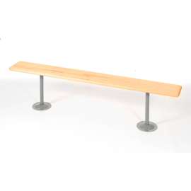 Global Industrial Locker Room Bench, Hardwood With Steel Tube Pedestal Legs, 60 x 9-1/2 x 17