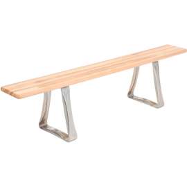 Global Industrial Locker Room Bench, Hardwood With Trapezoid Legs, 60 x 9-1/2 x 17