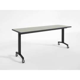 RightAngle Flip Training Table w/Casters 30" x 72" Concrete Groovz Top w/Black Base - R-Style Series