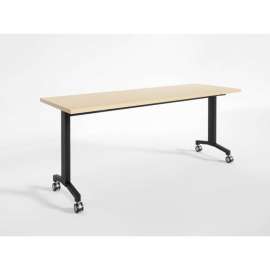 RightAngle Flip Training Table w/ Casters 30" x 72", Hardrock Maple w/Black Base - R-Style Series