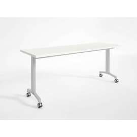 RightAngle Flip Training Table w/ Casters 24" x 60", White w/Silver Base - R-Style Series