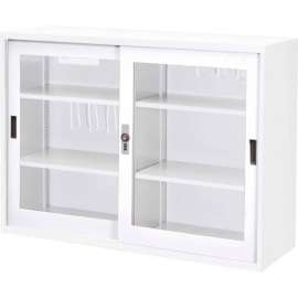 Shuter Clear View Cabinet 1010104 - Glass Door w/Digital Lock 34-5/8"W x 15-3/4"D x 34-5/8"H, White