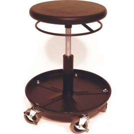 ShopSol Round Welding Stool with Tray - 15.5" to 20.5"H Adjustment