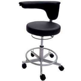 ShopSol Vinyl Lab Stool with Moveable Arm - Black