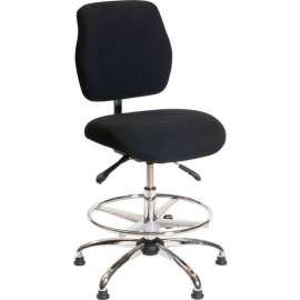 ShopSol ESD Office Chair - High Height - Deluxe Fabric - Black