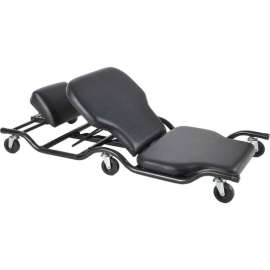 ShopSol Creeper w/Adjustable Backrest and Headrest, 500 lb. Cap, Black Vinyl - 1010484