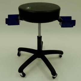 ShopSol Multi-Purpose Stool W/ Two Storage Bins, 300 lb. Cap, Black Vinyl - 1010486