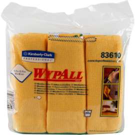 Wypall Cloths With Microban Microfiber 15-3/4" x 15-3/4", Yellow 6 Wipes/Pack 4/Case - KIM83610CT