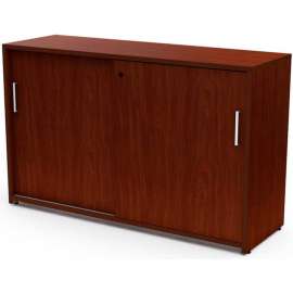 Linea Italia Credenza With Sliding Doors And Security Veneer - Cherry