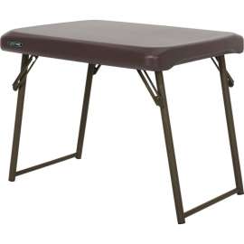 Lifetime Compact Plastic Folding Table, 18" x 24", Brown