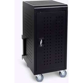 Luxor Tablet/Chromebook Charging Cart for 24 Devices, 17-1/8"W x 25"D x 37-5/8"H, Black