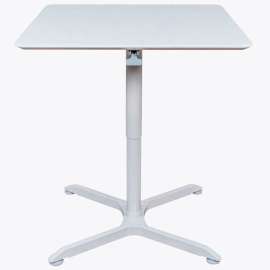 Luxor 32" Square Adjustable Height Restaurant Table, White