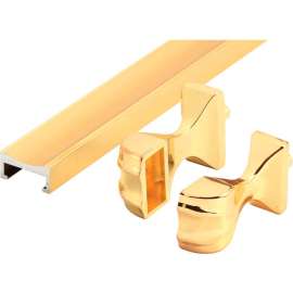 Prime-Line M 6094 Shower Door Towel Bar and Bracket Set, Brass