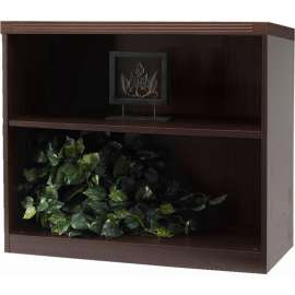Safco Aberdeen Series 36"W 2 Shelf Quarter Round with 1 Fixed Shelf Mocha