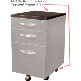 Safco Aberdeen Series Pedestal Mobile Kit for APBF20 Suspended Credenzas Mocha