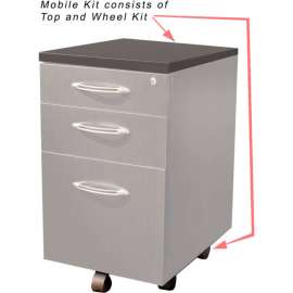 Safco Aberdeen Series Pedestal Mobile Kit for APBF20 Suspended Credenzas Gray Steel