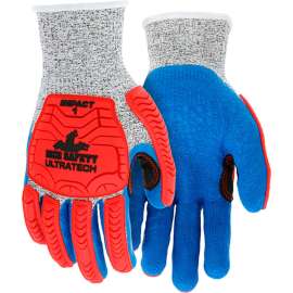 MCR Safety UltraTech Gloves, Latex, Cut A4, Impact 1, Abrasion 4, Puncture 5, 1 Pair