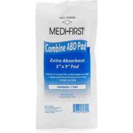 Medi-First Sterile ABD Pads, 5"x 9", 89801