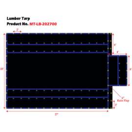 Xtarps, MT-LB18-B2027, Heavy Duty Flatbed Truck Tarp, Lumber Tarp, 20'W x 27'L, Black