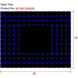 Xtarps, MT-MC18-B2430, Heavy Duty Flatbed Truck Tarp, Machinery Tarp, 24'W x 30'L, Black