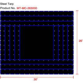 Xtarps, MT-MC18-B2630, Heavy Duty Flatbed Truck Tarp, Machinery Tarp, 26'W x 30'L, Black