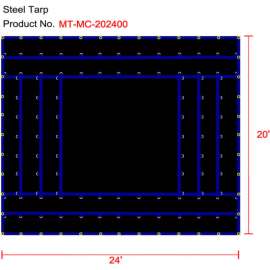 Xtarps, MT-MC15-B2024, Flatbed Truck Tarp, Light Weight Machinery Tarp, 20'W x 24'L, Black