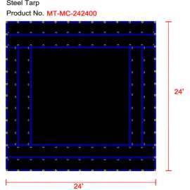 Xtarps, MT-MC15-B2424, Flatbed Truck Tarp, Light Weight Machinery Tarp, 24'W x 24'L, Black