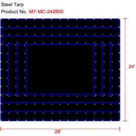 Xtarps, MT-MC15-B2428, Flatbed Truck Tarp, Light Weight Machinery Tarp, 24'W x 28'L, Black