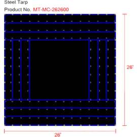 Xtarps, MT-MC15-B2626, Flatbed Truck Tarp, Light Weight Machinery Tarp, 26'W x 26'L, Black
