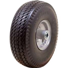 Marathon Flat Free Tire 30030 - 4.10/3.50-4 Sawtooth Tread - 3.5" Centered - 5/8" Bearings