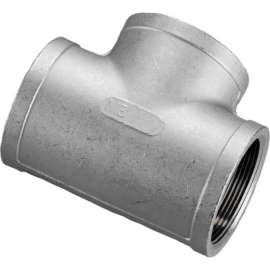 1-1/4 In. 304 Stainless Steel Tee - FNPT - Class 150 - 300 PSI - Import