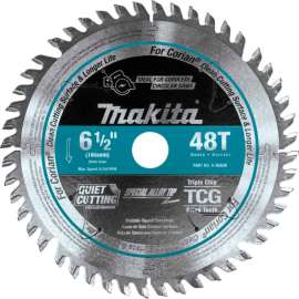 Makita Carbide-Tipped Cordless Plunge Saw Blade, Corian, 6-1/2"Dia, 48 TPI