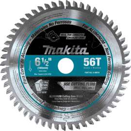 Makita Carbide-Tipped Cordless Plunge Saw Blade, Aluminum, 6-1/2"Dia, 56 TPI