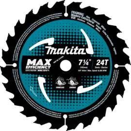 Makita Carbide-Tipped Max Effcy Ultra-Thin Kerf Circular Saw Blade, 7-1/4"Dia, 24 TPI, 10/Pk