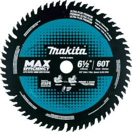 Makita Carbide-Tipped Max Efficiency Miter Saw Blade, 6-1/2"Dia, 60 TPI