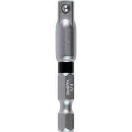 Makita Impact XPS 1/4" Square 2" Socket Adapter, Retention Ball, Matte Nickel
