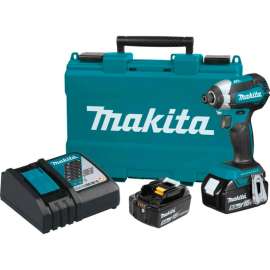 Makita LXT Brushless Cordless Impact Driver Kit, 5.0Ah, Li-Ion, 18V, 0-3400RPM, 5"L